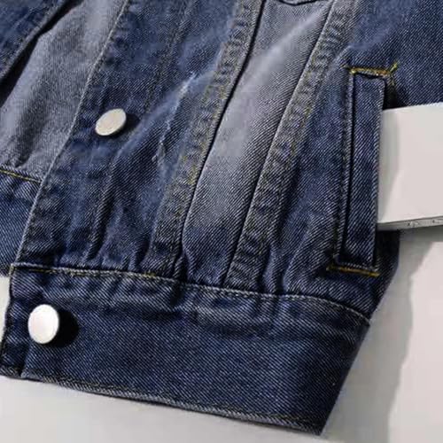 Jean Jacket Women, Denim Jacket for Women, Lightweight Button Down 3/4 Short Sleeve Cropped Plus Size Jackets with Pockets4