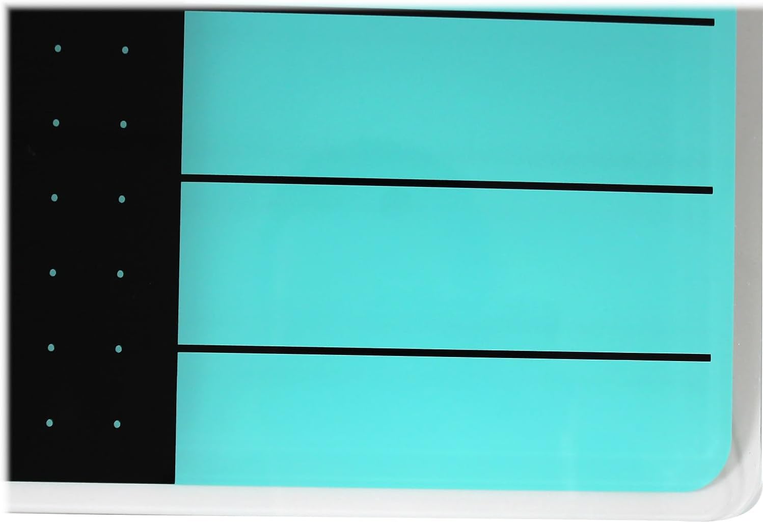 Floortex® Viztex® Glacier Teal & Black Plan & Grid Glass Dry Erase Board - 17" x 23"