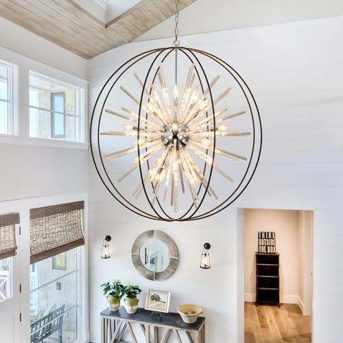 Image of Vezzio Modern Extra Large Crystal Chandeliers for High Ceilings