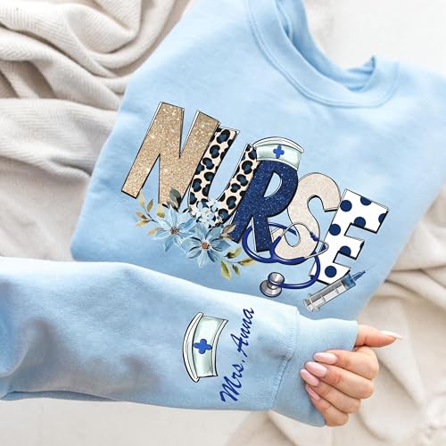 Personalized Nurse Sweatshirt, Custom Nurse Coquette Sweatshirt, Personalized Nurses Shirt with Name, Cute Nursing Crewneck, Labor and Delivery Nurses Appreciation Gift, RN Student Top ds43