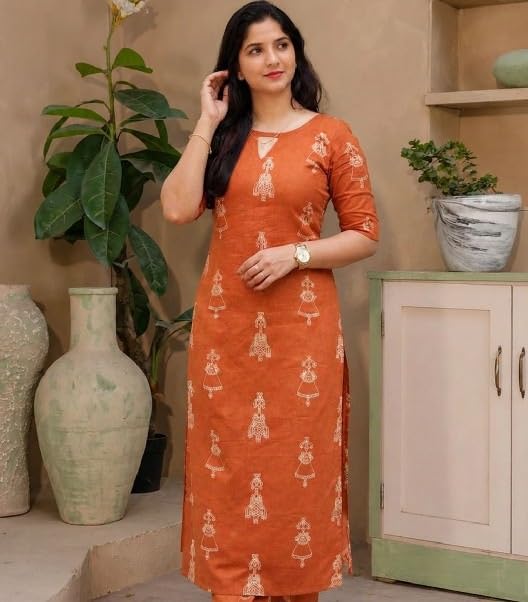 Image of MS VHCK ENTERPRISE Woman Women's Rayon Straight Fit Straight Kurta Kurtis