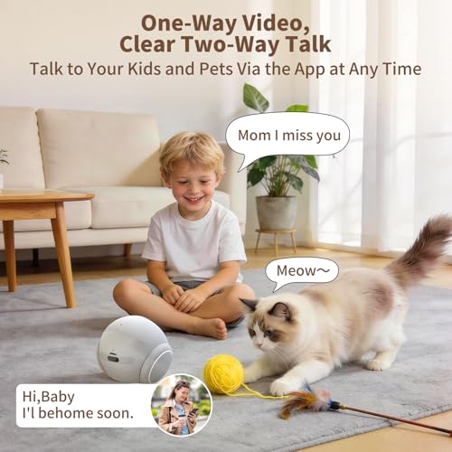 Image of 1080P Moving Pet Robot Camera, Smart Home Security Robot with Auto Tracking, Night Vision, 2-Way Audio, Auto-Recharge, Motion Alerts, App Control for Pet, Baby & Elderly Care