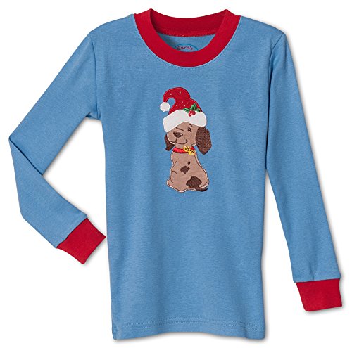 Sara's Prints Unisex, Christmas Puppy 2-Piece Pajama, Kids Size 102