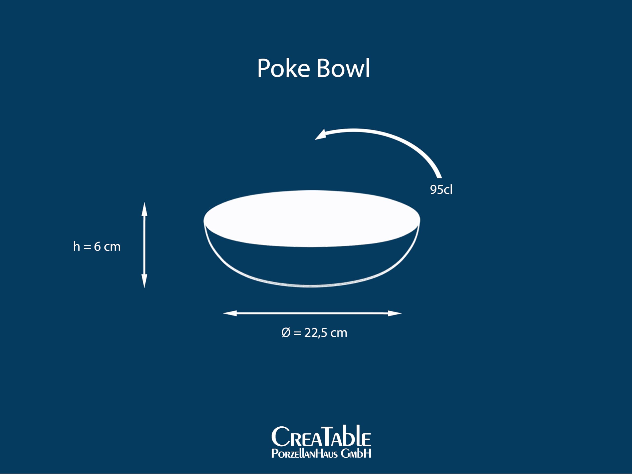 Creatable, Serie Nature Collection, Bowl-Set aus Steinzeug, spülmaschinen- und mikrowellengeeignet, Qualitätsproduktion (Earth, Poke Bowl 4 teilig)