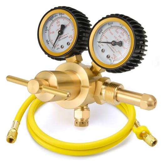 Nitrogen Regulator, Nitrogen Tank Gauge HVAC with 5Ft Hose 0-600 PSI Delivery Pressure, CGA580 Inlet, 1/4" Male Flare Fitting