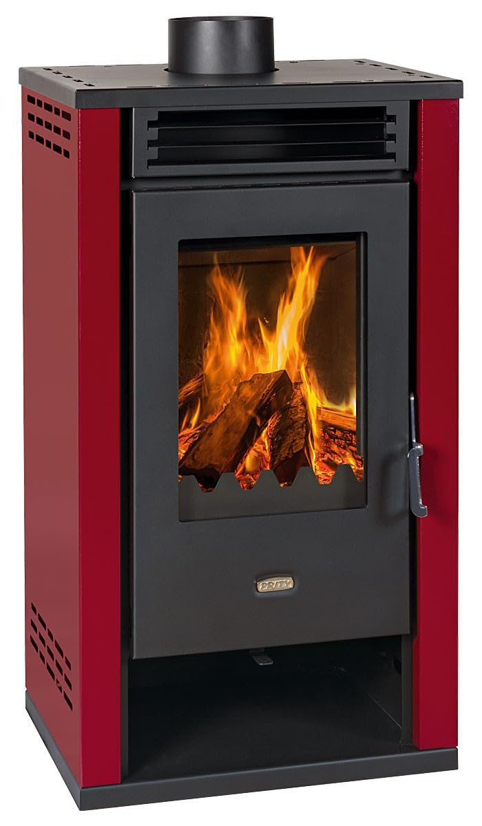 Prity K2 GT Poêle à bois 8,1 kW, classe d'efficacité énergétique A+, rendement 80,4 %, tuyau de fumée Ø 150 mm, construction robuste en acier et fonte