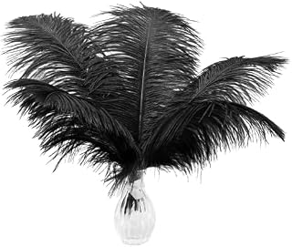 10pcs Ostrich Feathers, 10-12inch (25-30cm) Natural Ostrich Feathers Plume for Craft Home Wedding Theme Party Christmas Decoration (Golden)
