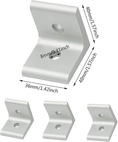 Miniatura 6 de Soporte de esquina interior 2020 para perfil de extrusión de aluminio 2020 con ranura - (20 piezas)