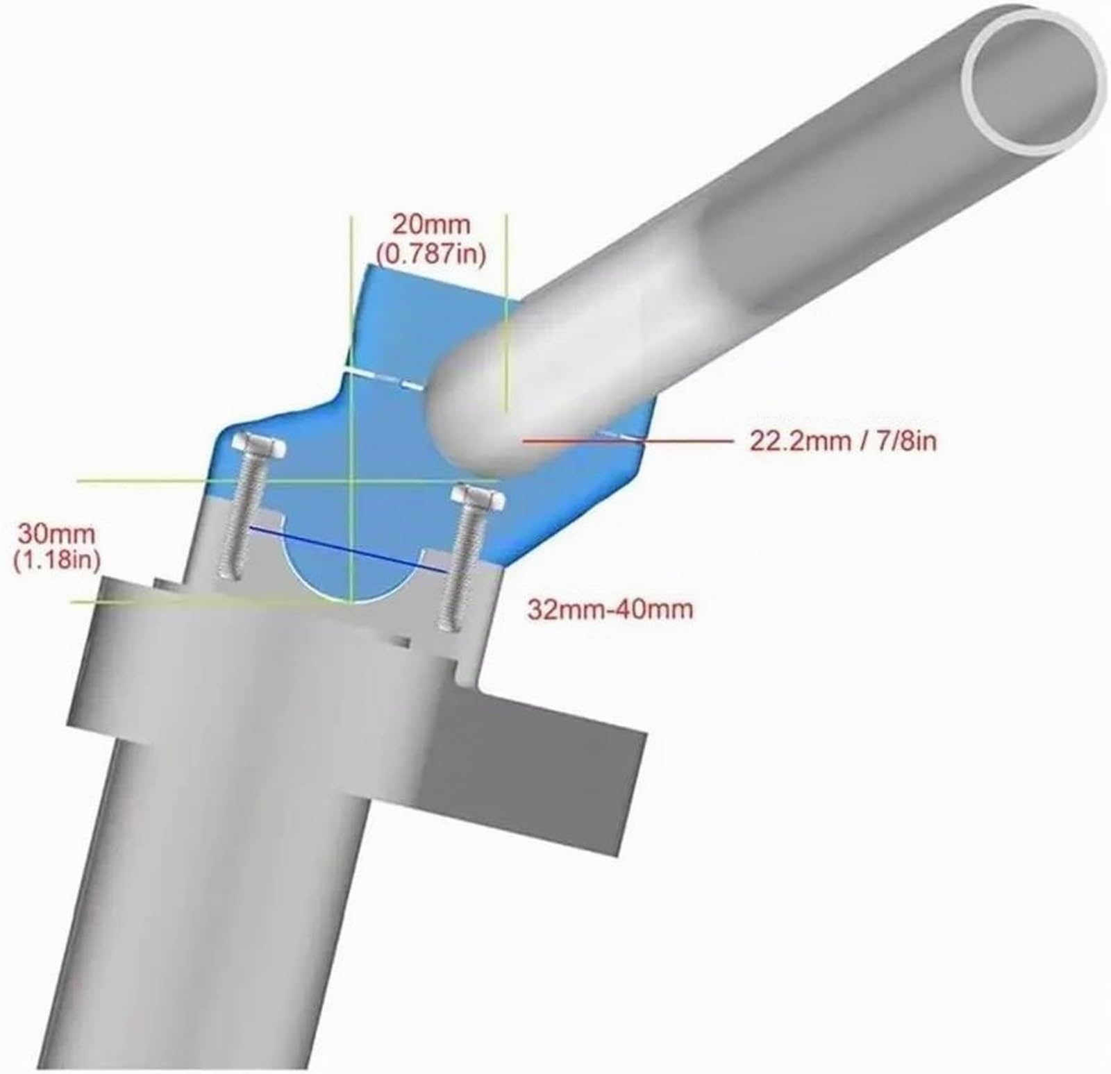 pontet de Guidon Réhausseur De Guidon Moto 28 Mm pour Suzuki Bandit GSF250 400 600 650 750 1200 1250, Adaptateur Fixation pour Pinces Moto Riser Rehausseurs(Argent)