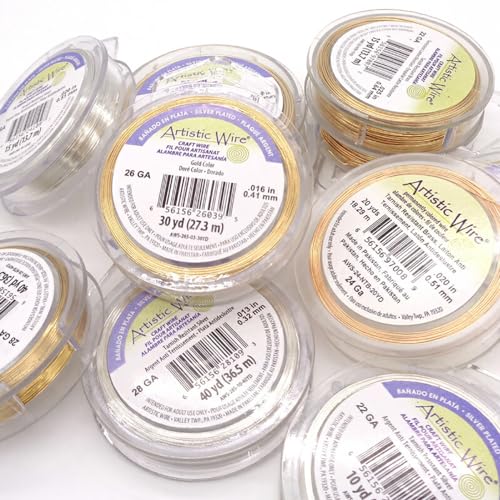ビーズスミス アーティスティックワイヤー 26ゲージ 全長27.3m ゴールド色 ノンターニッシュ ゴールド 1巻