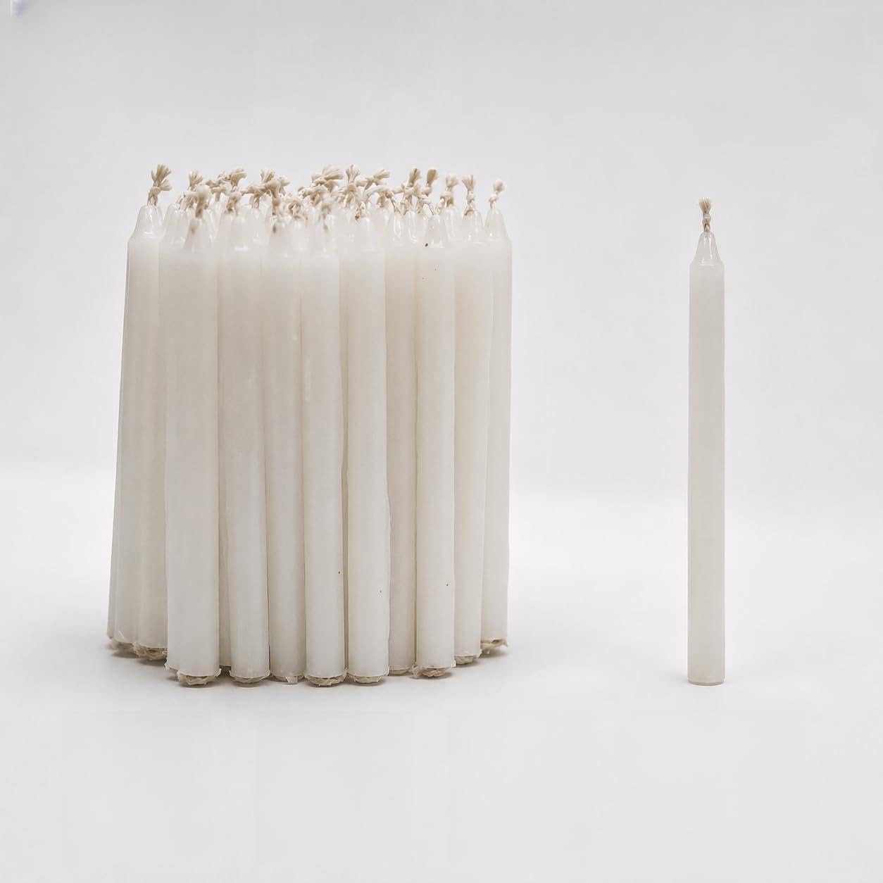 AKB White Mini Taper Candles | 100mm Slim Decorative & Puja Candle | 8mm Diameter | 5g Each | Smokeless Burn | Cotton Wick (50)-image-24