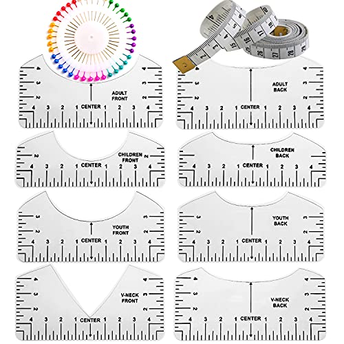 LBttnny 10 Packs Tshirt Ruler Guide Heat Press,T-Shirt Alignment Ruler Guide Tool Cricut Maker Transfer Vinyl HTV Sewing Accessories Supplies Cricut Easy Press Cricut Mug Tool (LBttnny tshirt rule)