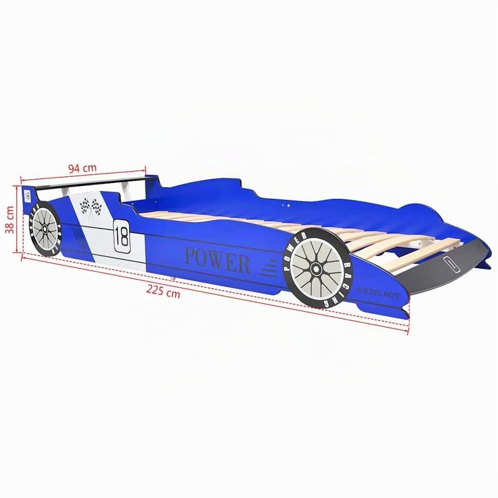 vidaXL Kinder Rennwagen-Bett 90x200 cm Blau