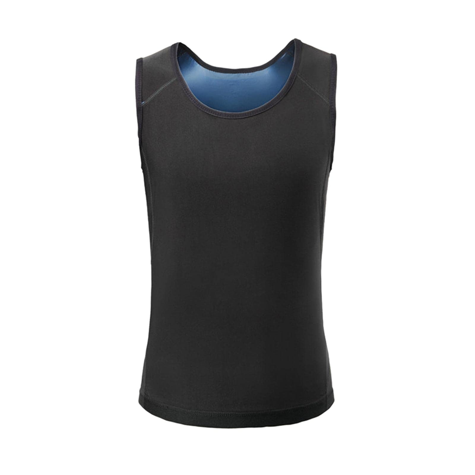 Mens Sauna Sweat Vest Workout Shirt Slimming Burner Sweat Enhancing Vest 4XL 5XL PU Blue-image-39