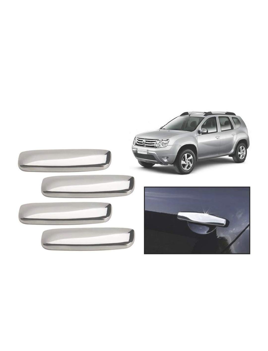 SDR Car Chrome Plated Door Handle Latch Cover for Renault Duster (Set of 4)