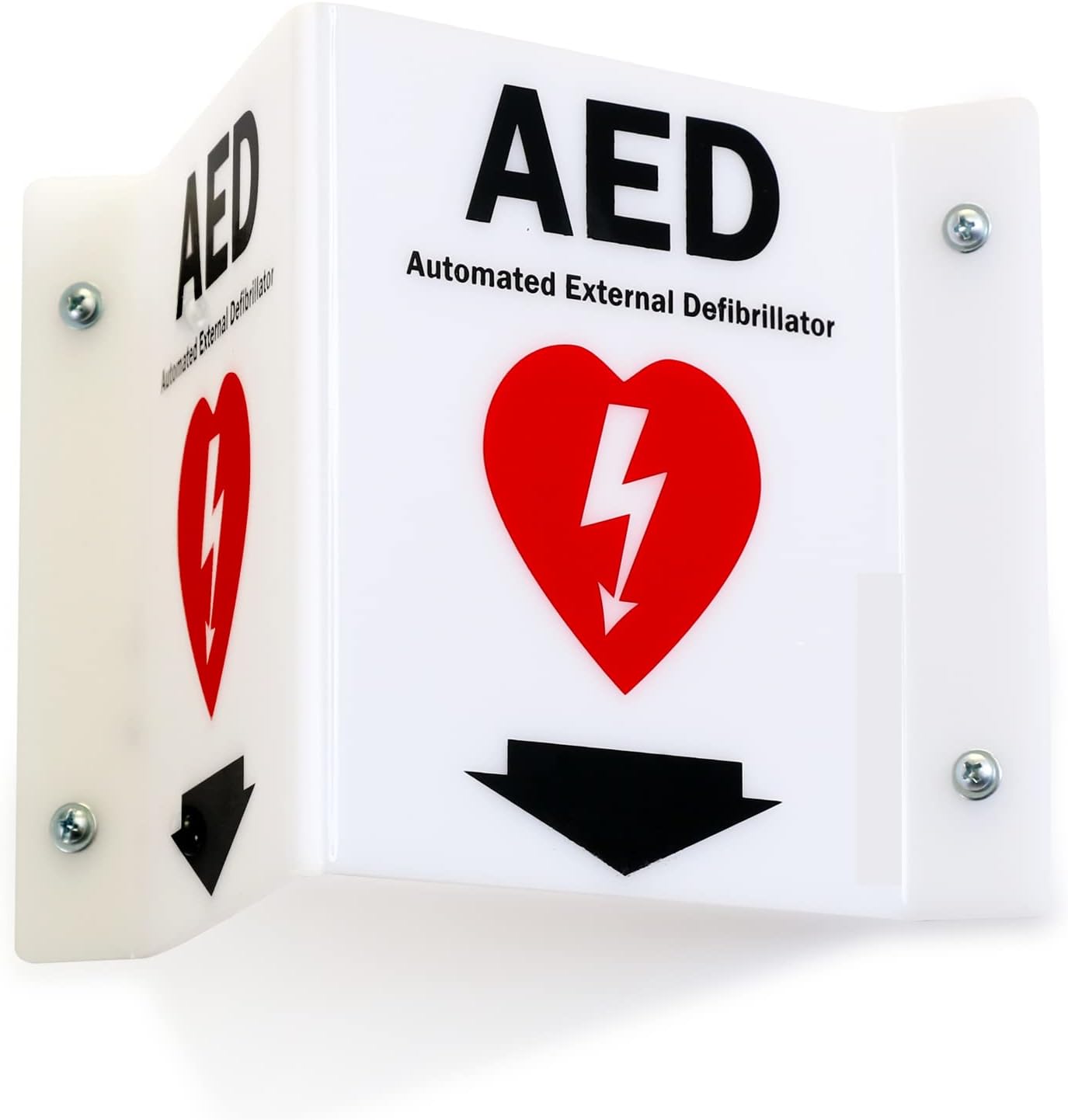 Projecting V-Sign : AED Automated External Defibrillator, PVC Water Proof Sticker Fixed on SunBoard