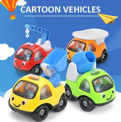 Miniatura 3 de Liberty Imports Juego de 6 autos de juguete de construcción de dibujos animados, camiones y vehículos de rescate de construcción, juguetes para