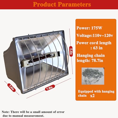 Etssxyso JSJR-89 Chicken Brooder Heater Lamp 250W Brooder Heating Plate For Chicks Hanging Light Heated Adjustable Temp & Height thumb #4