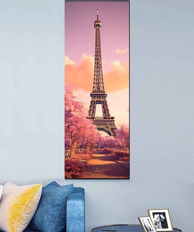 Diamond Painting Adulte Tour Eiffel Coucher de Soleil 5D - Tableau Perles à Coller Grand Format A174