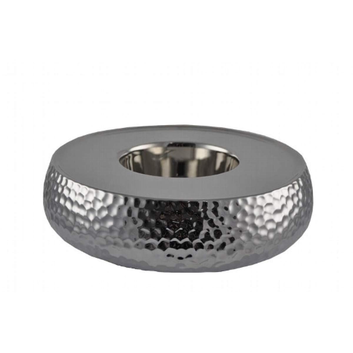 Kaheku Windlicht Golf Silber, Durchmesser 27 cm Keramik Klarglas 99990235