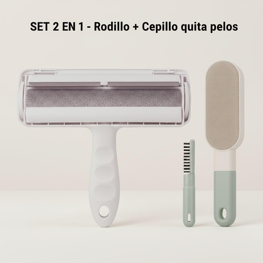 TOKAYRO Rodillo quitapelos Mascotas + Cepillo Removedor de Pelusa | Set 2 en 1 para Perros, Gatos, Ropa y Sofás – Reutilizable y Fácil de Usar — view 2