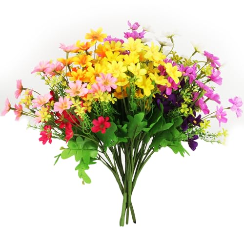 Decorative Artificial Flowers for Decoration, 6 Bundles Faux Flowers, Artificial Fake Flowers,...