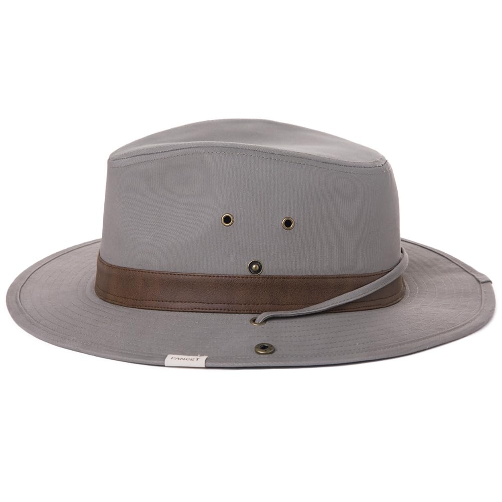 Comhats Cappello da safari fedora australiano UPF 50, in cotone, unisex, protezione UV, per pesca, escursionismo, passeggiate, cappello estivo