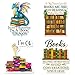 4Pcs Book Lover Sticker Pack – Bookworm, Library, Reading Quote Vinyl Stickers for Readers, Bookworms, Laptop, Water Bottle, Kindle, Journals – Waterproof Bookish Gifts for Women & Teens
