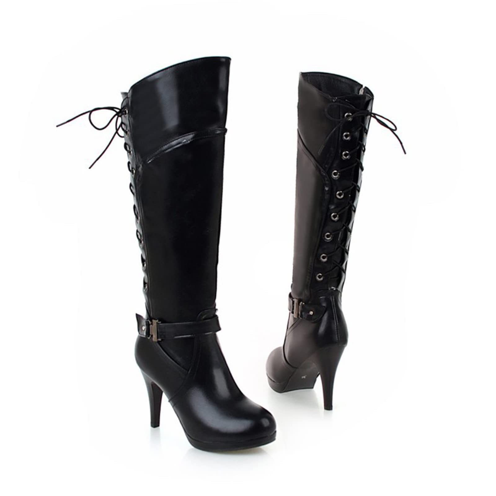 Bottes pour femmes bottes rouges à talons hauts de cavalier 9.5cm - 4