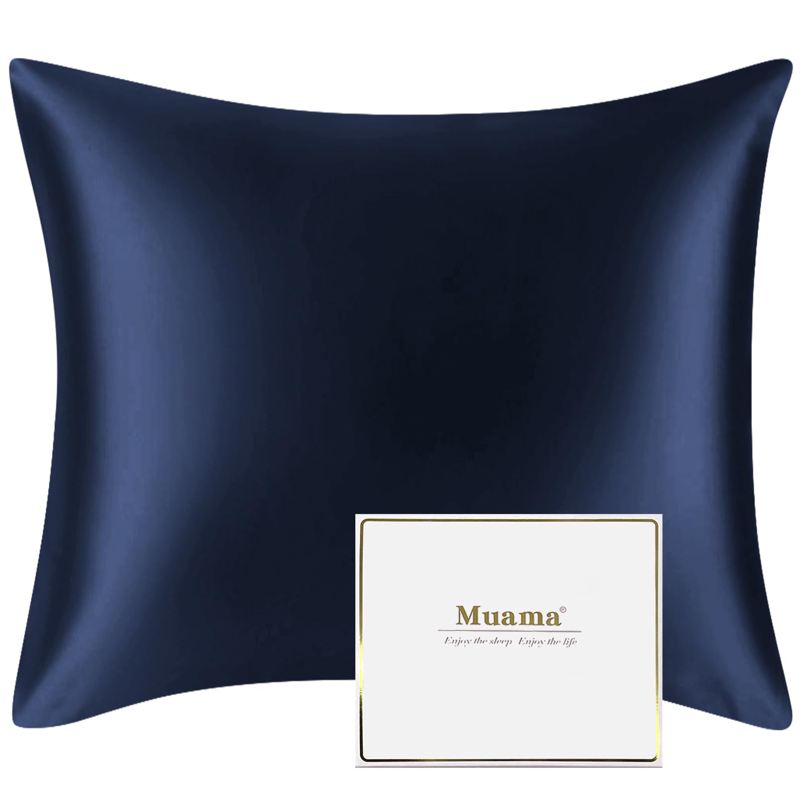Taie d'oreiller en soie anti-friction Muama 80 x 80 cm avec zip invisible