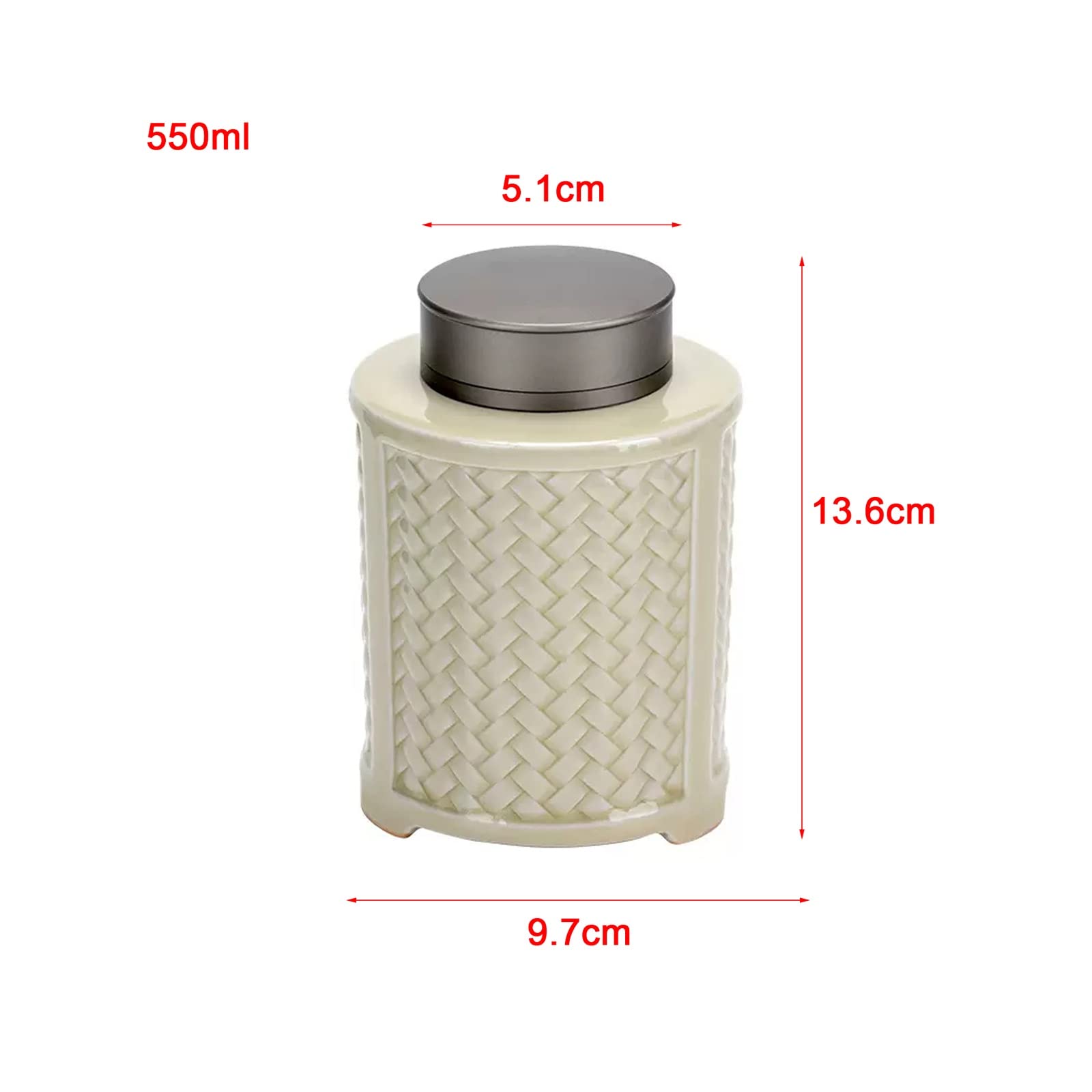 Pojemnik na kawę z pokrywką Ceramiczna puszka na herbatę, pojemnik, puszki do przechowywania herbaty, słoik z podwójnymi szczelnymi pokrywkami, 550 ml Puszki na herbatę