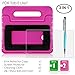 Protective Case Compatible Samsung Galaxy Tab E Lite 7.0 with Screen Protector and Stylus, AFUNTA Convertible Handle Stand EVA Case, PET Plastic Cover and Touch Pen for Tablet 7 Inch - Rose