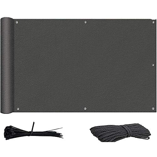 Brise-vue pour balcon anthracite 115x1000 cm avec attaches