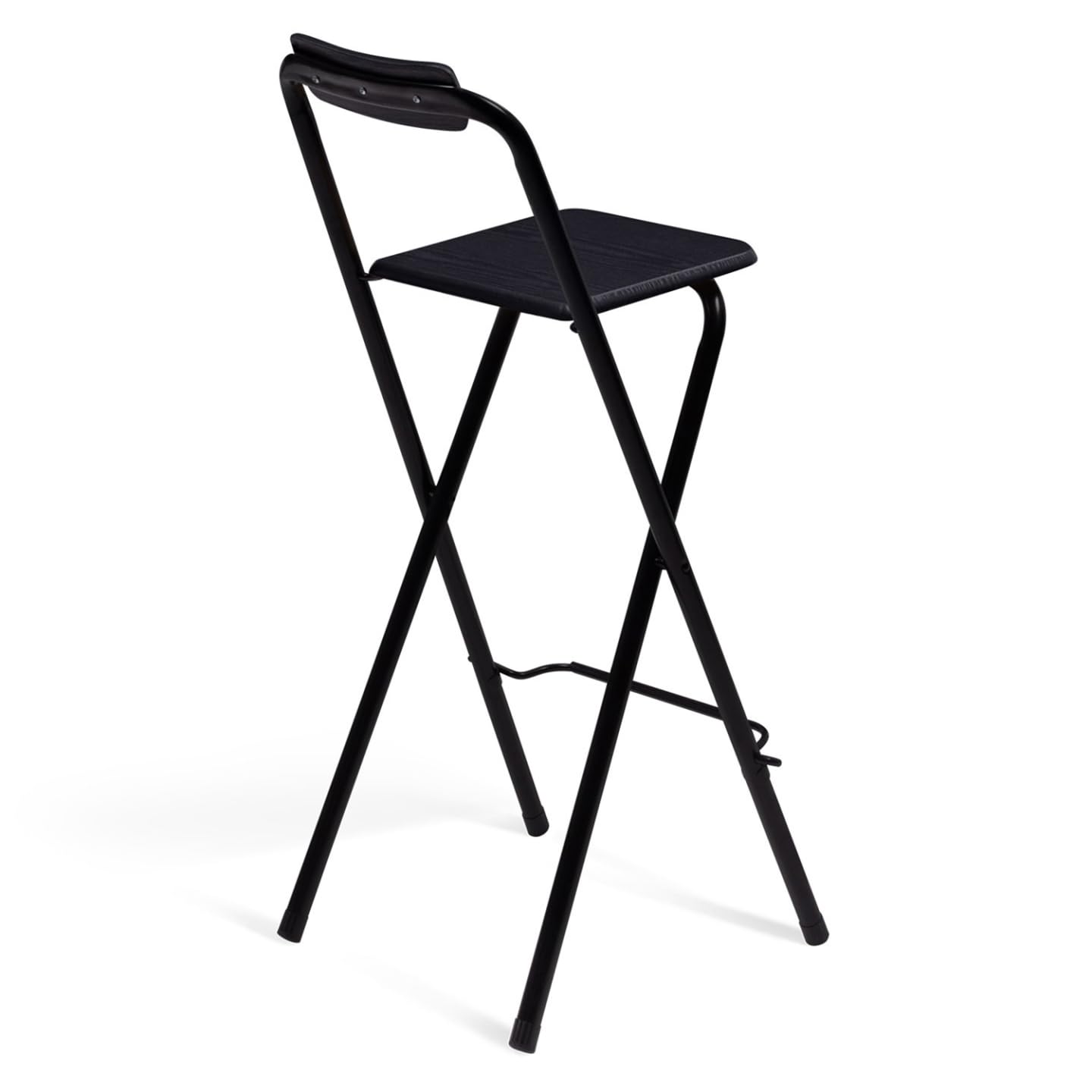 IDMarket – Juego de 4 taburetes de bar plegables DELSON negros