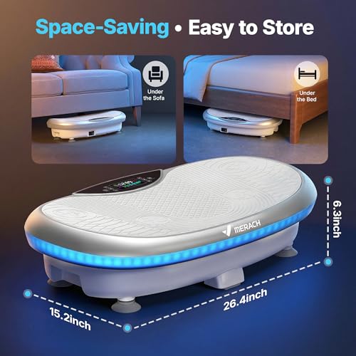 Merach CV55 4D Vibration Plate Exercise Machine with 440W Powerful Motors | 7 Modes, 120 Speeds, 440lbs Capacity, Bluetooth, Ambient Light, Curved Workout Equipment for Lymphatic Drainage, Home Gym - image 7