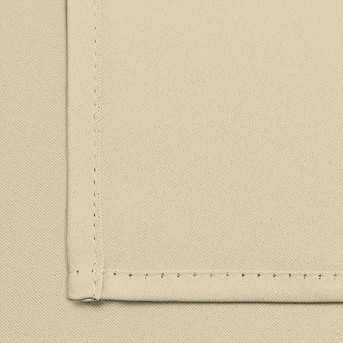 Yakamok Room Darkening Grommet Window Drapes Thermal Insulated Light Blocking Beige Blackout Curtains for Bedroom(70Wx84L, Beige, 2 Panels)