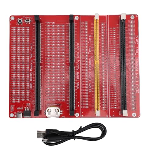 GOWENIC Tarjeta de Prueba de Memoria DDR4, 4 en 1 RAM DDR3 DDR4 DDR5 UDMM DDR5 RDIMM Analizador de Diagnóstico, Fuente de Alimentación Dual con Tipo C y Batería, Prueba de Luz LED para