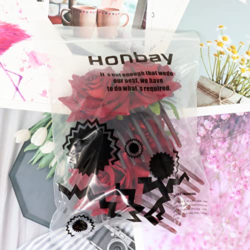 Honbay FG-G%-RED-ROSE-SIDE-COMB-2 2Pcs Rose Flower Hair Side Combs 7 Teeth Floral Twist Combs Decorative Flower Hairpin Hair Accessories thumb #7