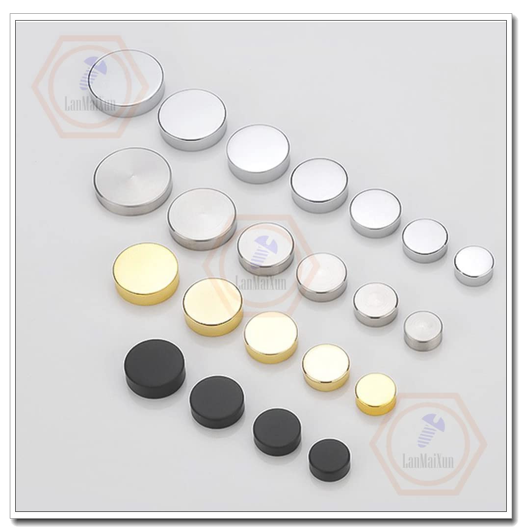 8set 16mm Matt Black Finishes Brass Fixing Screw Decorative Cover,Decorative Screw