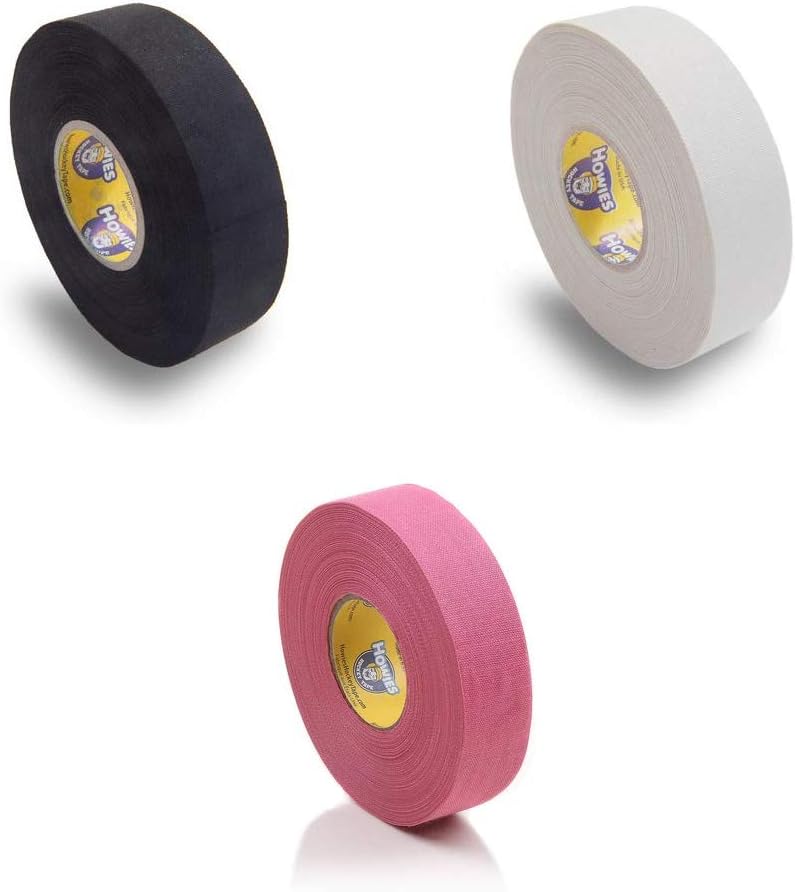 Howies Hockey Stick Premium Cloth Tape or Shin Tape 3-Pack You Choose Colors (Pink/Wht/Blk (1ea))