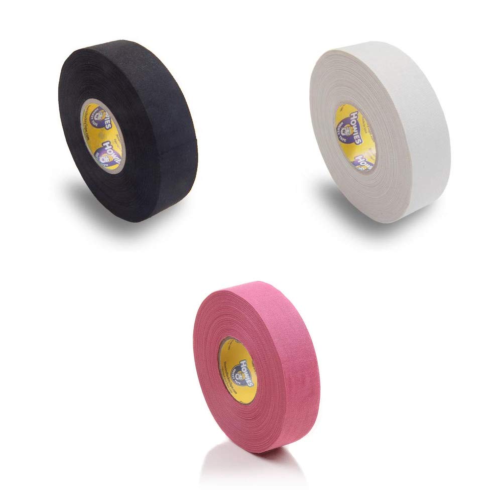 Howies Hockey Stick Premium Cloth Tape or Shin Tape 3-Pack You Choose Colors (Pink/Wht/Blk (1ea))