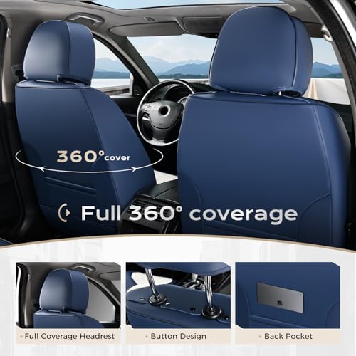 Image of Coverado Car Seat Covers, Front Covers for Cars, Car Seat Cover Front Seats, Car Seat Protector Waterproof, Leather Car Seat Cushion, Universal Interior Covers Seat Protectors for Most Cars