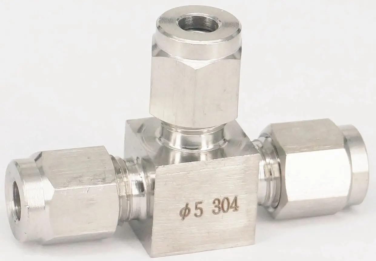 Raccords de Tuyau d'arrosage Fits Tube O/D 3-25MM 1/8 "-1";Tee est égal à l'adaptateur de Compression pneumatique d'air pneumatique à 3 Voies 304 (Thread Specification : 18mm)