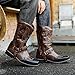 CHUUMEE Mens Retro Cowboy Boots Square Toe Classic Fashion Embroidery Western Boot for Male Slip Resistant Durable Leather (Brown,12)