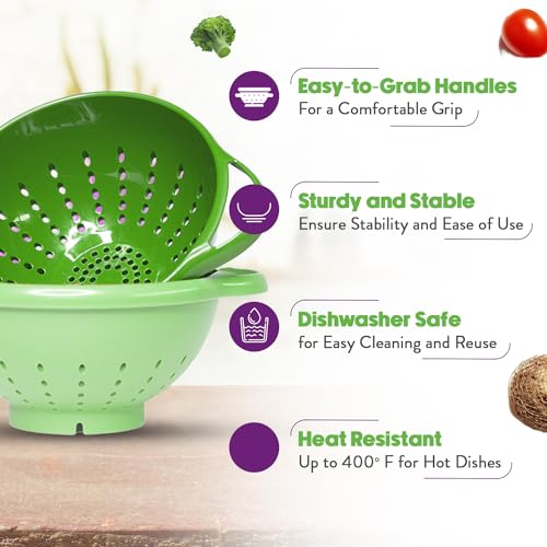 Crisp TCR70109 2-Piece Mini Colander Berry Baskets With Handles - Food Strainers thumb #3