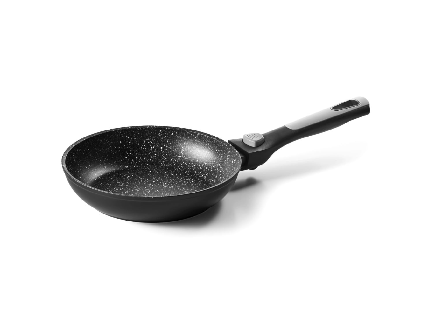 Pradel Excellence - Pierra PCUI002001 - Frying Pan Made of Forged Aluminium Diameter 20cm - Non-Stick Coating in Stone Effect - Removable Handle - All Types of Cookers, Induction & Oven