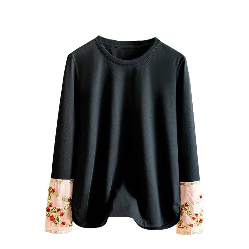 Haut de printemps style national brodé pour une tenue femme chic et simple