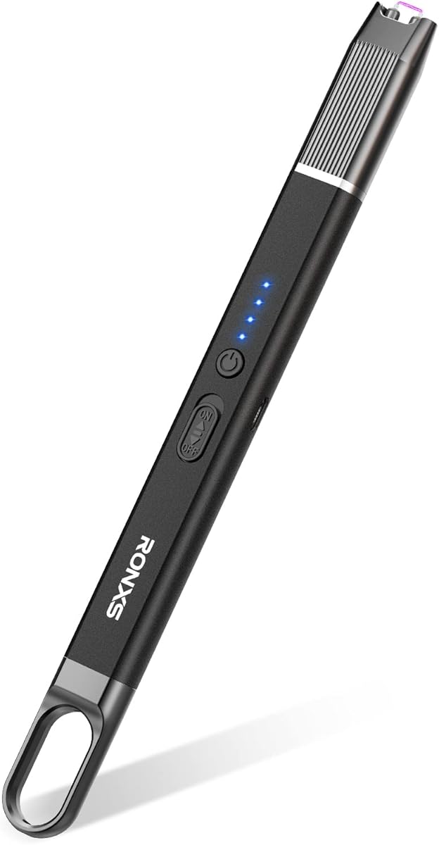 RONXS Lighter, Electric Candle Lighters USB Rechargeable Lighter with Battery Indicator Windproof Arc Lighters for Candle Grill BBQ Stove Fireplace, Hanging Hook : Amazon.ca