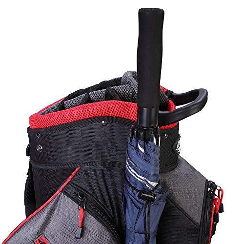 Ram Golf Lightweight Cart Bag With 14 Way Dividers Top Black/Grey/Red #TOP4