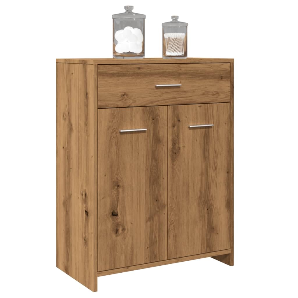 ShGaxin Szafka łazienkowa drewno inżynierskie dąb Artisan 60x33x80 cm, meble łazienkowe, szafka łazienkowa, szafka pomocnicza, kolumna łazienka, pomocnicze do łazienki - 856288